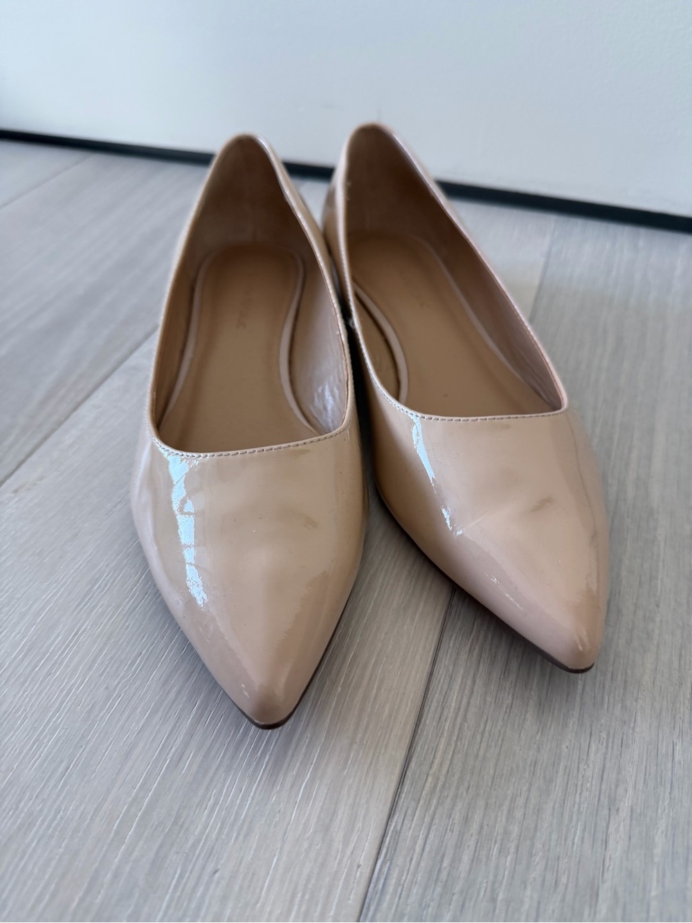 Banana Republic Nude Patent Pointed-Toe Flats
